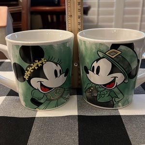 St Patrick’s Day Mickey Minnie Mouse Mug Set Old School Disney LAST SET